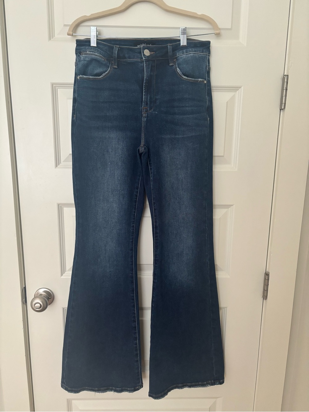 High-Rise Dark Blue Flare Jeans for Women